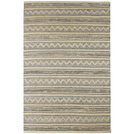 Palacedesigns 8 x 10 ft. Blue & Beige Chevron Striped Area Rug - Blue Beige - 8' x 10' PA3648331